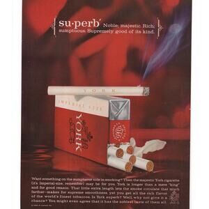 York Imperial Size Cigarette Magazine Advertisement 1964 Vtg Tobacciana Superb